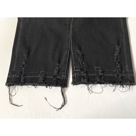 Liverpool Jeans Women 6/28 Cavalier Black The Straight Distressed Raw Frayed Hem - Picture 15 of 16